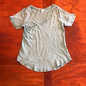 Teal V Neck tee